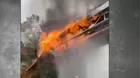 Cortocircuito habría ocasionado incendio en puente peatonal en la Vía Expresa