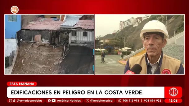 Edificaciones en peligro en la Costa Verde. Foto: América Noticias Edificaciones en peligro en la Costa Verde. Foto: América Noticias