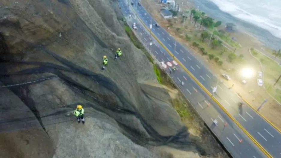 Algunos trabajos pendientes de ejecutar corresponden a la instalación y mantenimiento de geomallas. Foto: Radio Capital