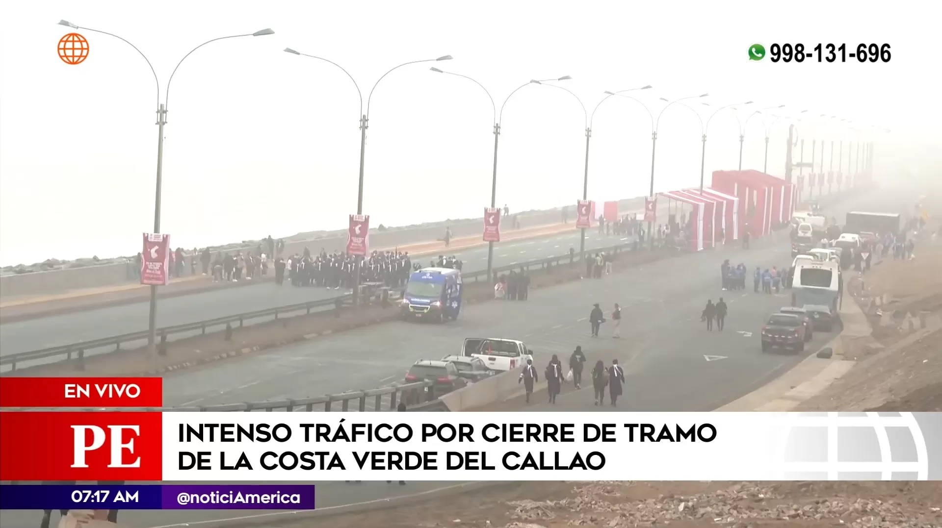 Tráfico en vía Costa Verde del Callao. Foto: América Noticias