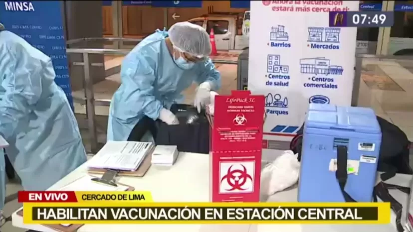 COVID-19: Habilitan vacunación en la Estación Central 