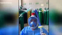 Algunos hospitales ya están usando esta adaptación de respirador. Foto y video: América Noticias 