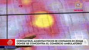 Mapa de calor sobre casos de coronavirus.