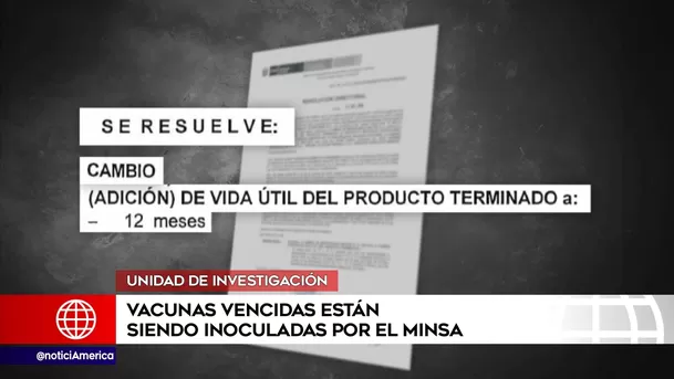 Resolución de Digemid en la que se indica la adición de vida útil de las vacunas por 12 meses más - Foto: América Noticias