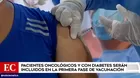 COVID-19: Pacientes oncológicos y con diabetes serán incluidos en la primera fase de vacunación