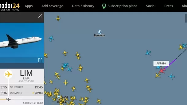 Fuente: flightradar24.com