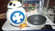 Crean un 'BB8' de 'Star Wars' con material reciclado 