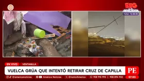 Cruz de 47 metros cae sobre casas durante maniobra en Ventanilla. Foto y video: América Noticias