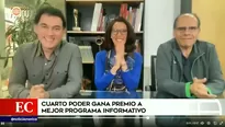 Cuarto Poder ganó premio a Mejor Programa Informativo. Video: América Noticias