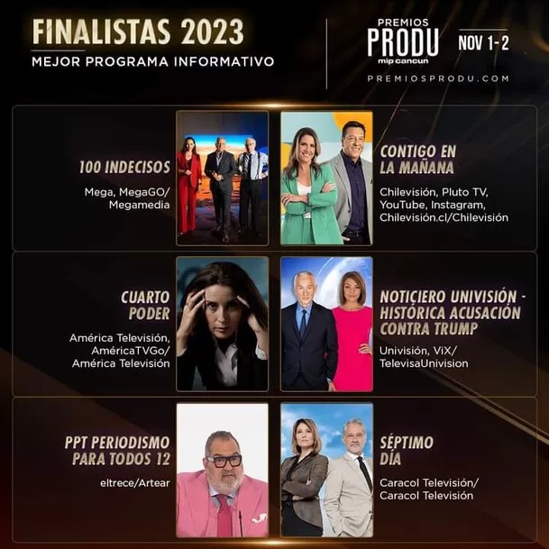 Cuarto Poder compitió con otros programas de la región. Cuarto Poder compitió con otros programas de la región.