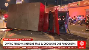 Cuatro personas heridas tras el choque de dos furgonetas en La Victoria. Foto y video: América Noticias