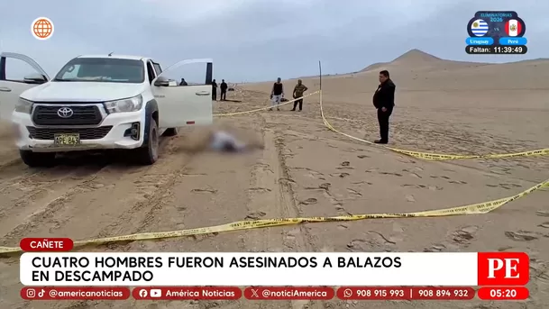 Cuatro hombres fueron asesinados a balazos en Cañete. Foto: América Noticias