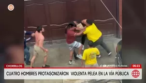 Cuatro hombres pelean en vía pública en Surquillo. Foto y video: América Noticias