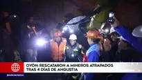 Mineros estuvieron atrapados hace cuatro días. Foto: América Noticias