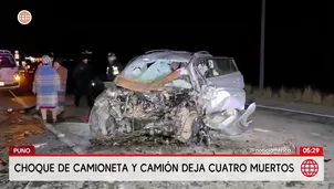 Cuatro muertos deja choque de camioneta y camión en Puno. Foto y video: América Noticias