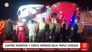 Cuatro muertos y cinco heridos deja triple choque en Chancay. Foto y video: América Noticias