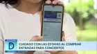 Cuidado con las estafas al comprar entradas para conciertos