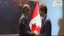 Martín Vizcarra con Justin Trudeau. Foto: captura de TV