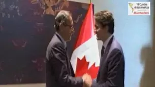 Martín Vizcarra con Justin Trudeau. Foto: captura de TV