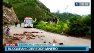 Cusco: Bloquean corredor minero de Chumbivilcas 