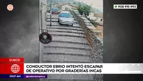 Chofer ebrio intentó escapar de operativo por graderías incas en Cusco. Foto y video: América Noticias