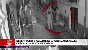 Delincuencia en calle cercana de Plaza de Armas del Cusco. Foto: América Noticias