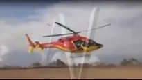 Helicóptero aterrizó en Centro Arqueológico de Choquequirao. Foto: Captura de video Canal N.