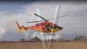 Helicóptero aterrizó en Centro Arqueológico de Choquequirao. Foto: Captura de video Canal N.