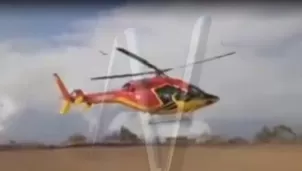 Helicóptero aterrizó en Centro Arqueológico de Choquequirao. Foto: Captura de video Canal N.