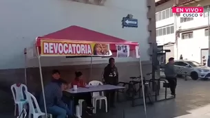 El puesto de recolección de firmas está operativo todos los días, según el promotor de la revocatoria. / Video: Canal N