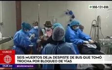 Cusco: Seis muertos dejó despiste de bus que tomó trocha por bloqueo de vías - Noticias de bus-transporte-publico