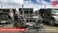 Camiones pertenecen a una minera en Cusco. Foto: América Noticias