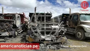 Camiones pertenecen a una minera en Cusco. Foto: América Noticias