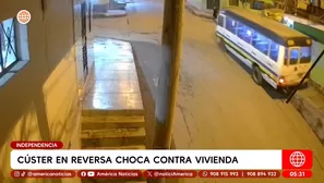 Cúster en reversa choca contra vivienda en Independencia. Foto y video: América Noticias