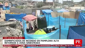 Damnificados de incendio en Pamplona Alta retornan a su zona. Foto y video: América Noticias
