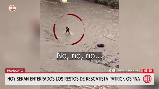 Dan el último adiós a rescatista Patrick Ospina en Huancayo. Foto: América Noticias