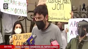 El congresista del Partido Morado brindó su apoyo a la madre de Jon Cordero, joven herido en marcha que podría no volver a caminar