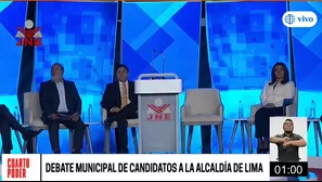 Debate municipal en el Centro de Convenciones de Lima. Foto: captura de TV