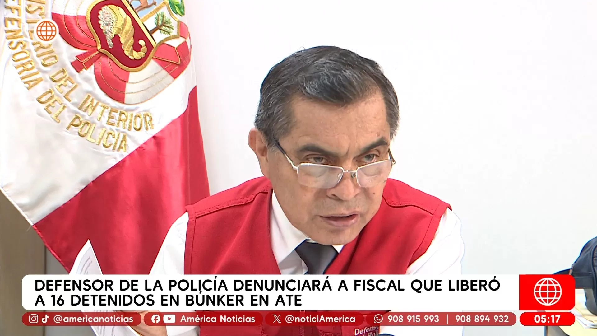 Defensor de la Policía denunciará a fiscal que liberó a 16 detenidos en búnker en Ate. Foto: América Noticias Defensor de la Policía denunciará a fiscal que liberó a 16 detenidos en búnker en Ate. Foto: América Noticias