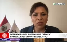 Defensora del Pueblo pide diálogo entre el Ejecutivo y Legislativo - Noticias de sicarios