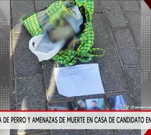 El candidato al Gobierno Regional de Junín por Alianza para el Progreso, Arnoldo Mallma, denunció haber recibido un paquete con una cabeza de perro, fotografías y una carta con amenazas de muerte en el exterior de su vivienda, ubicada en el sector de San Carlos, en Huancayo./ Video: América Noticias