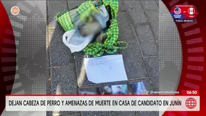 El candidato al Gobierno Regional de Junín por Alianza para el Progreso, Arnoldo Mallma, denunció haber recibido un paquete con una cabeza de perro, fotografías y una carta con amenazas de muerte en el exterior de su vivienda, ubicada en el sector de San Carlos, en Huancayo./ Video: América Noticias