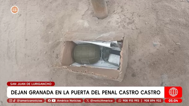Dejan granada en la puerta del penal Castro Castro en San Juan de Lurigancho. Foto: América Noticias
