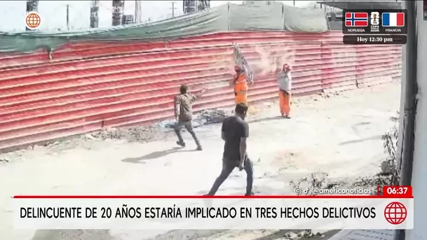 Delincuente de 20 años estaría implicado en tres hechos delictivos. Foto: Unidad de investigación