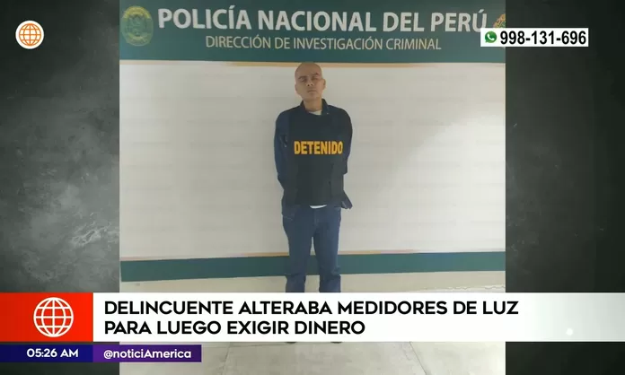 Delincuente alteraba medidores de luz para luego exigir dinero a ...