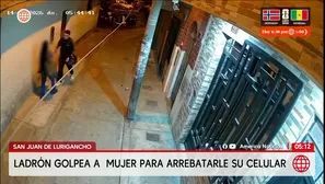 Delincuente golpea a mujer para robarle celular en San Juan de Lurigancho. Foto y video: América Noticias