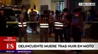 Delincuente murió tras huir en moto