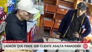 Delincuente que finge ser cliente asalta panadería en SMP
