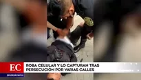 Delincuente roba celular y lo capturan tras persecución por varias calles 