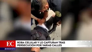 Delincuente roba celular y lo capturan tras persecución por varias calles 